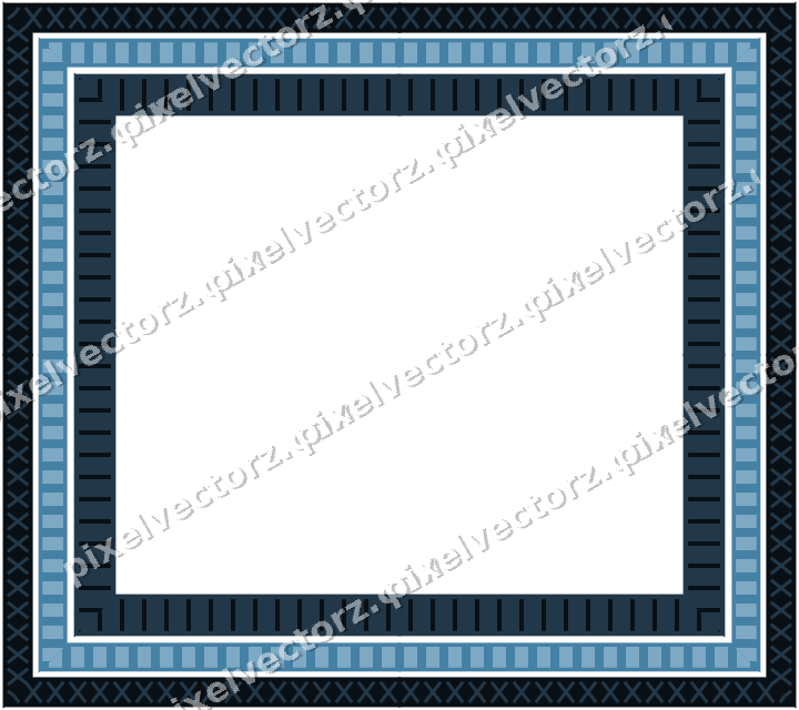 Decorative picture frame border in orange and cyan with cross band