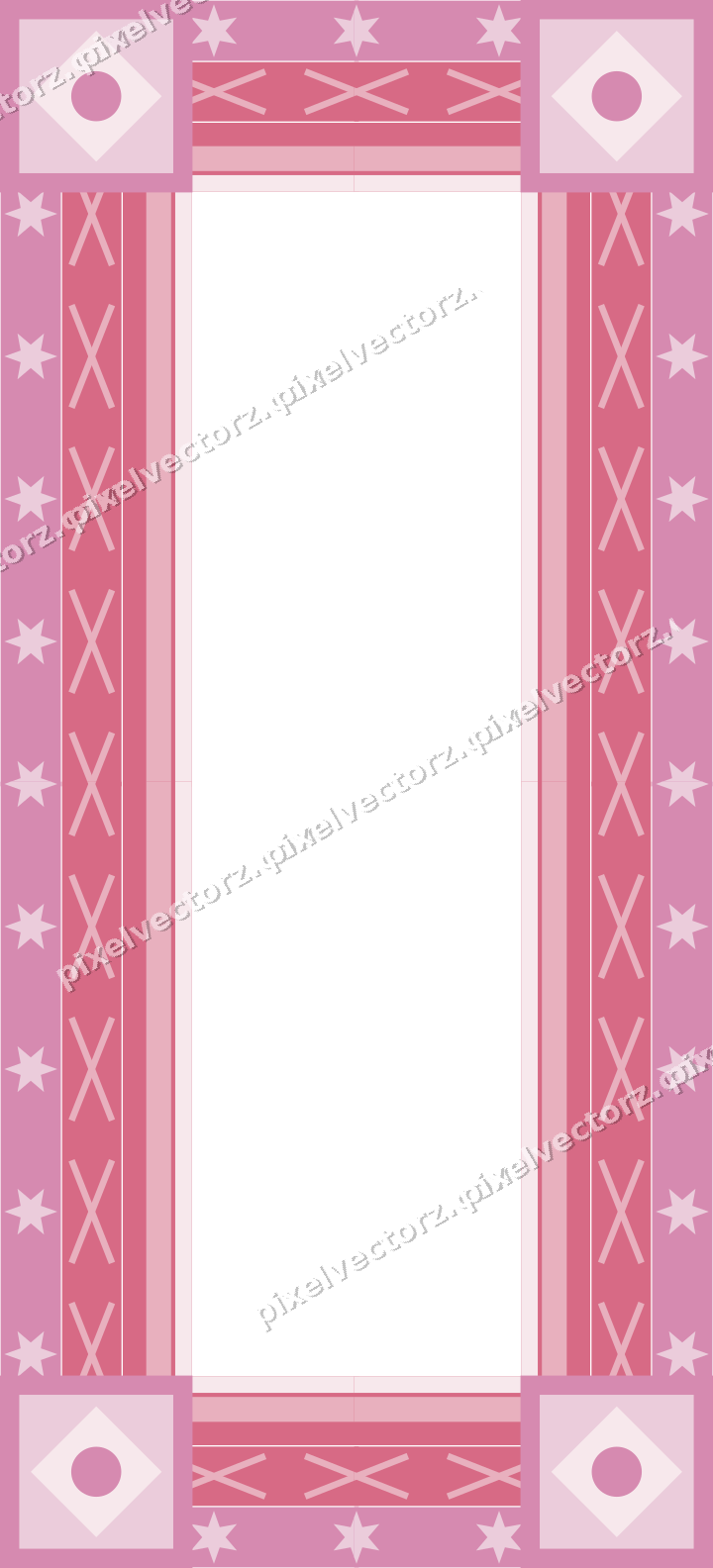 Decorative picture frame border in pale pink with star band