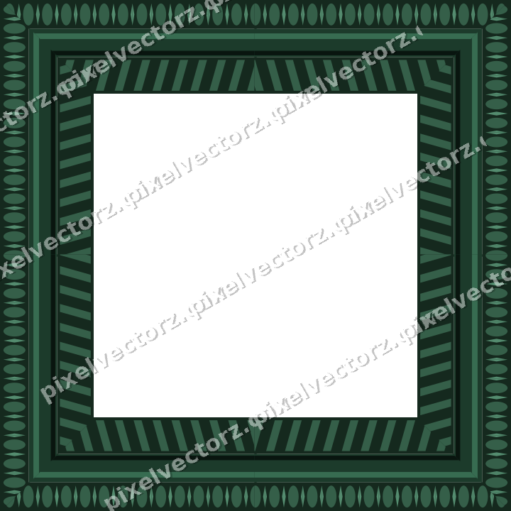 Decorative picture frame border in dark green with egg and dart