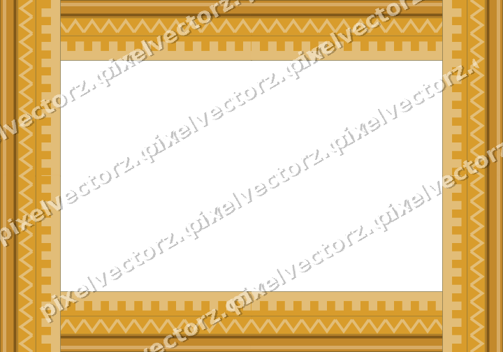 Decorative picture frame border in amber and dark teal with zigzag