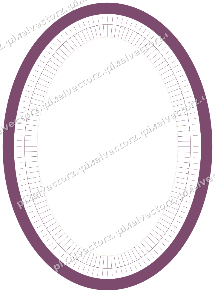 Decorative line art frame in dark magenta and lime with oval