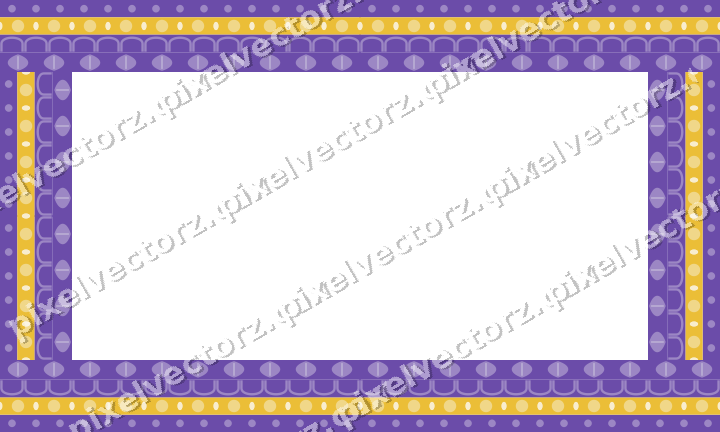 Decorative picture frame border in amber and purple with dot row