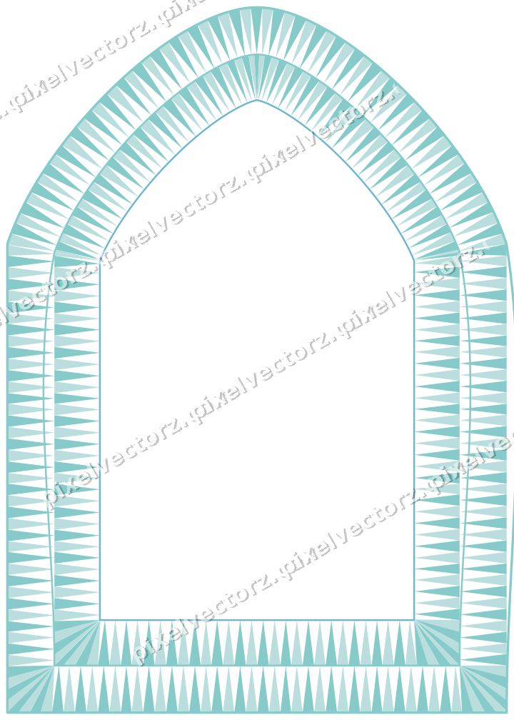 Decorative line art frame in blue and cyan with label plaque