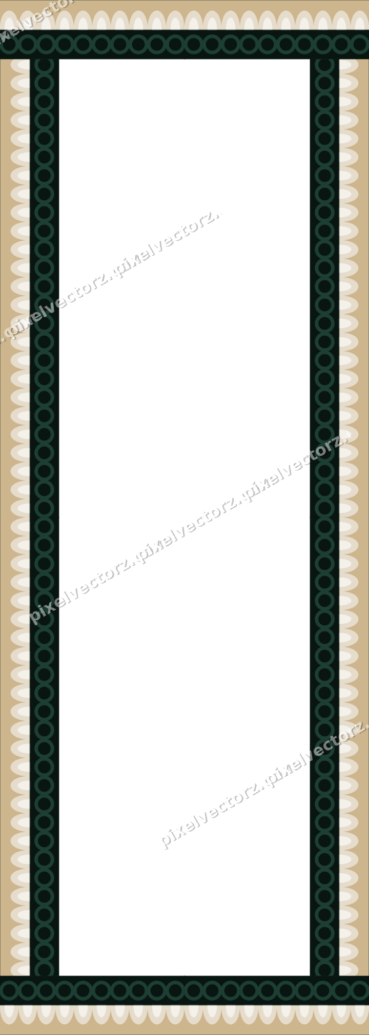 Decorative picture frame border in dark red with scale band