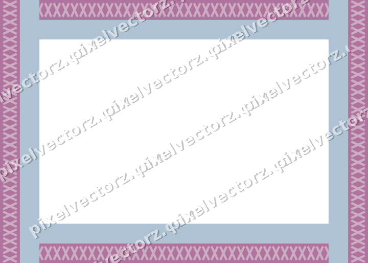 Decorative picture frame border in purple and blue with cross band
