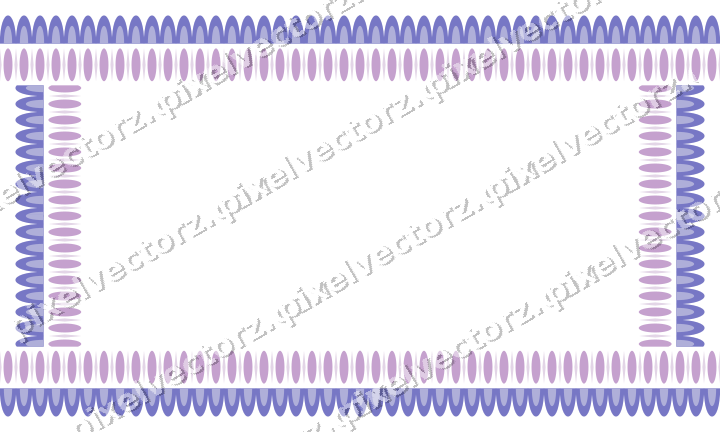 Decorative picture frame border in purple and blue with scale band