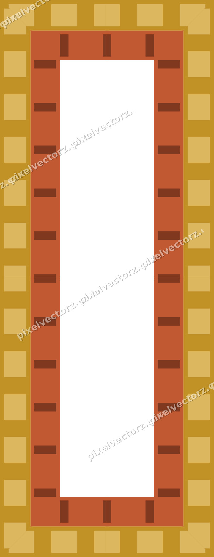 Decorative picture frame border in orange and amber with dentil
