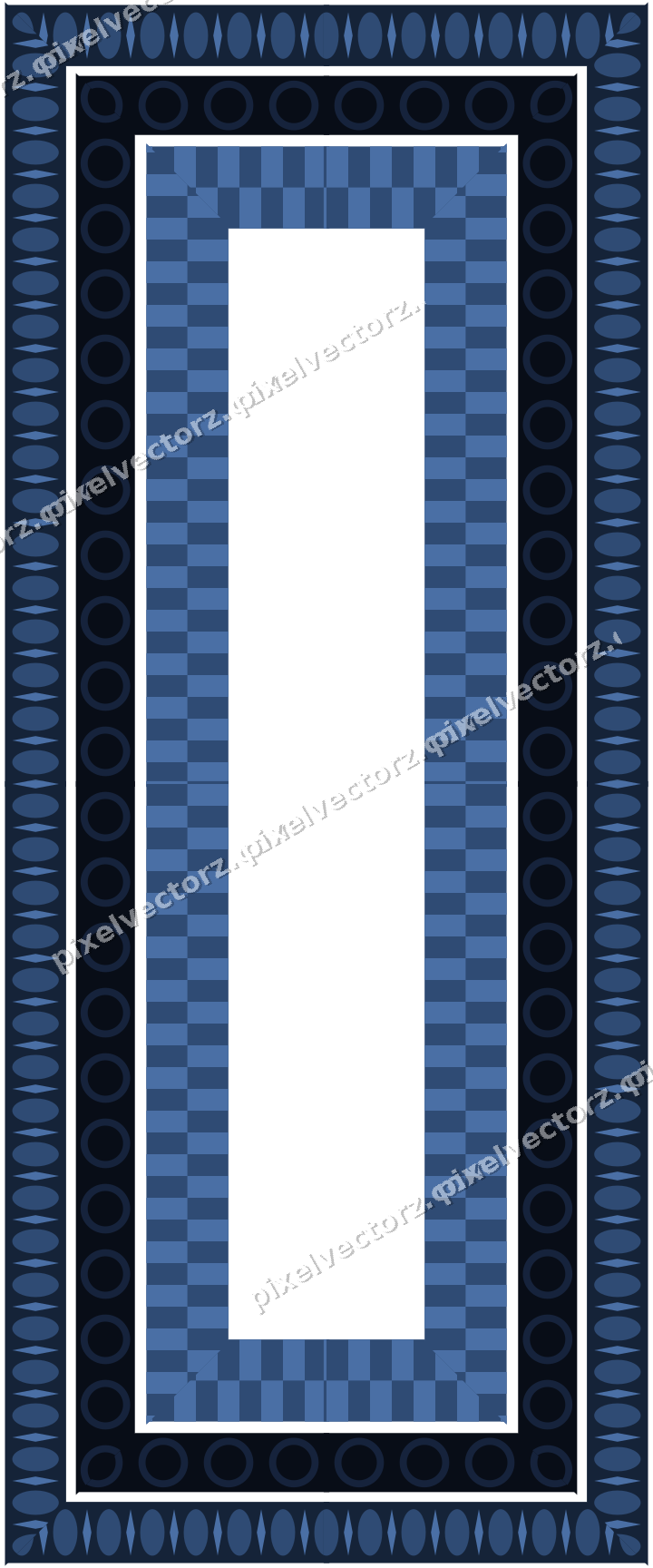 Decorative picture frame border in dark blue with egg and dart