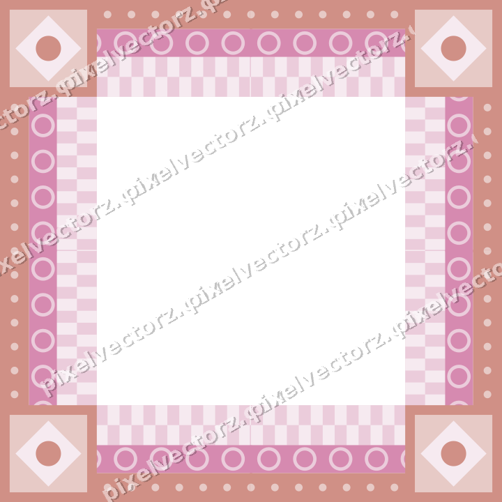 Decorative picture frame border in pale pink and pale red with dot row
