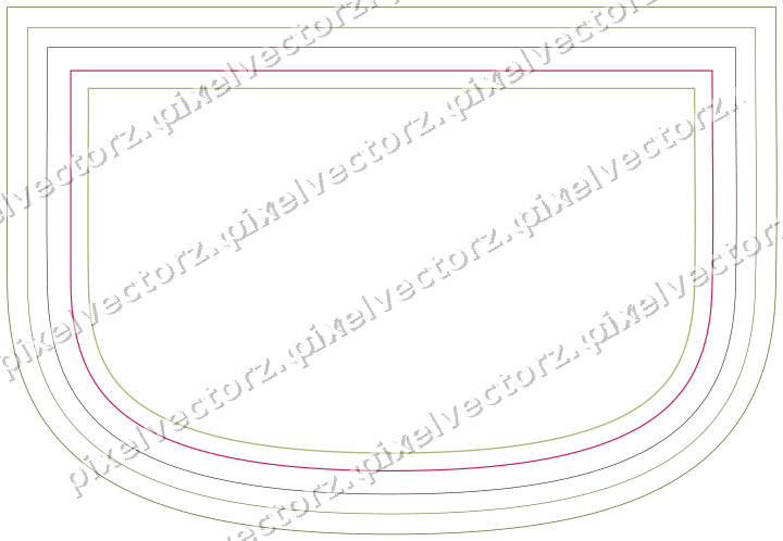 Decorative line art frame in lime and pink with shield