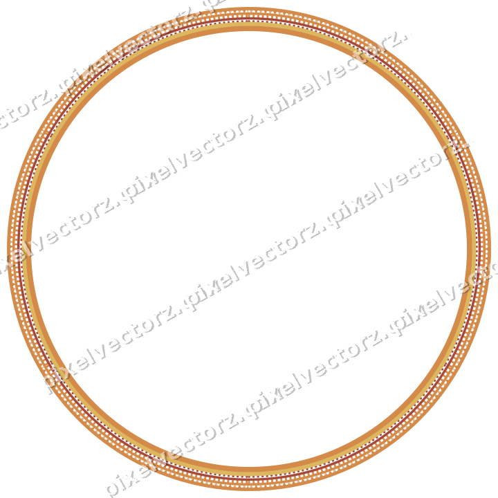 Decorative line art frame in orange and amber with oval and dentil