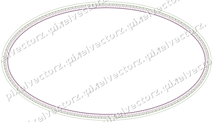 Decorative line art frame in dark magenta and lime with oval