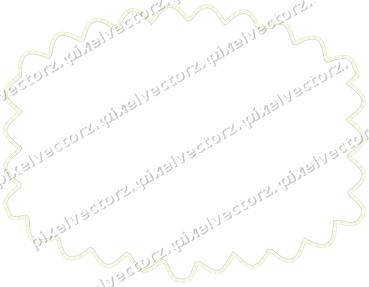 Decorative line art frame in lime and yellow with label plaque