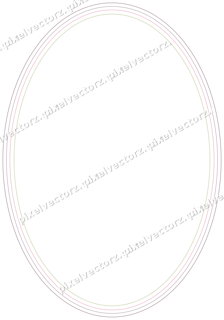 Decorative line art frame in lime and pink with oval