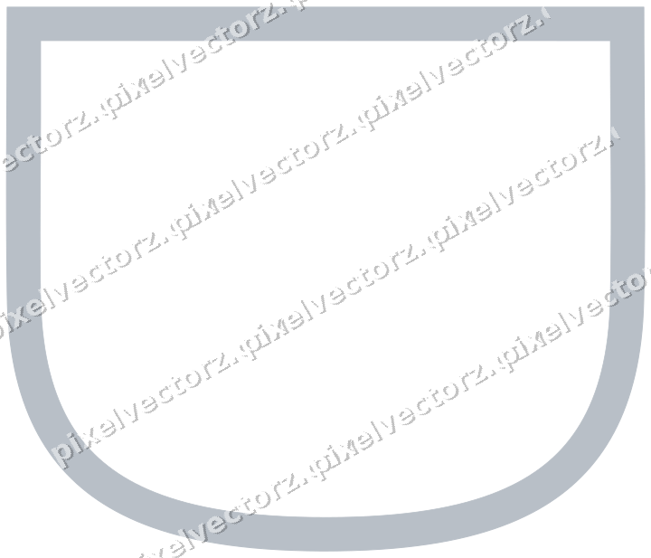 Decorative line art frame in dark blue and white with shield