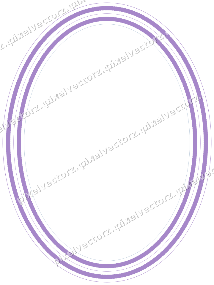 Decorative line art frame in purple and blue with oval and dotted line