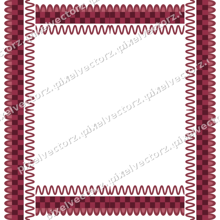 Decorative picture frame border in dark pink and amber with scale band