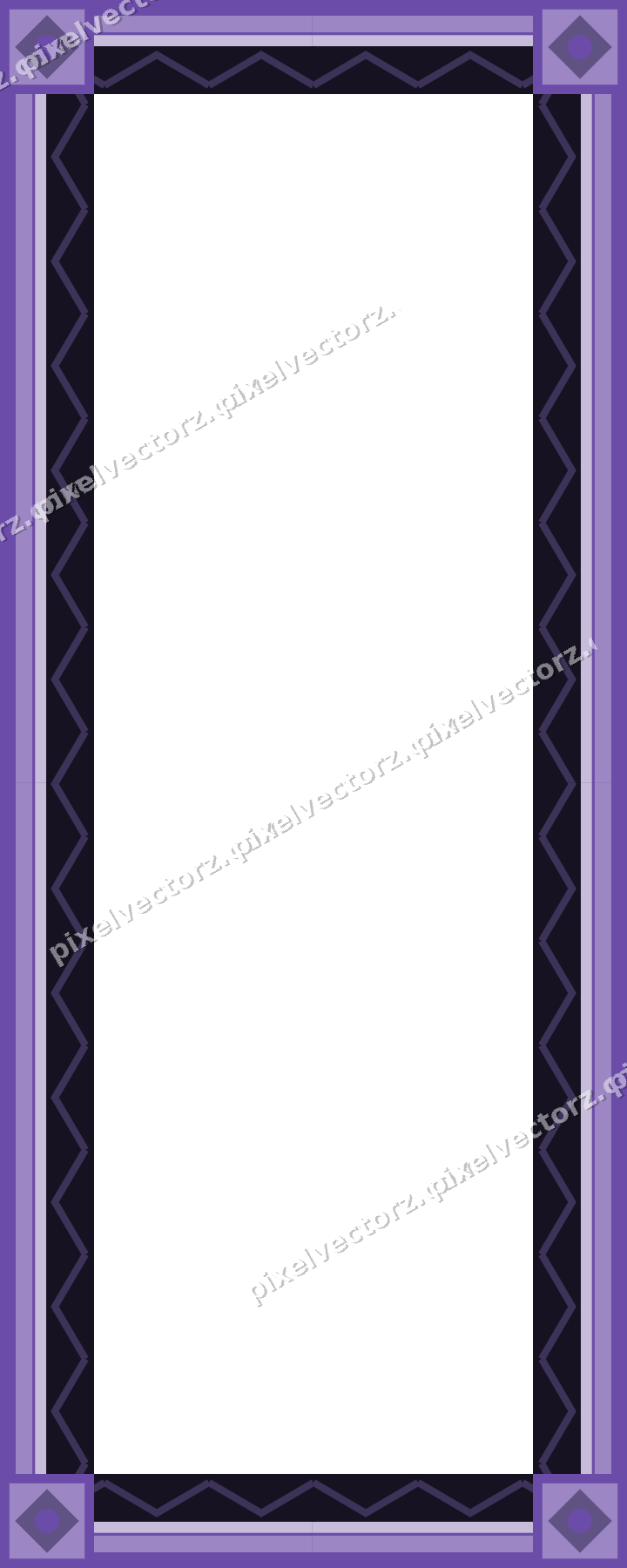 Decorative picture frame border in amber and purple with zigzag
