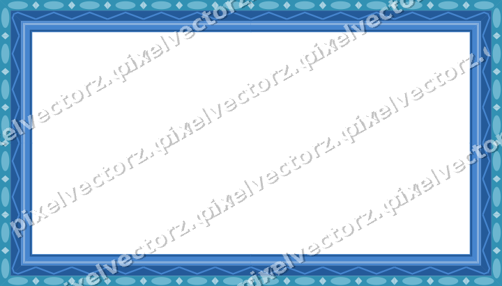Decorative picture frame border in blue and cyan with egg and dart