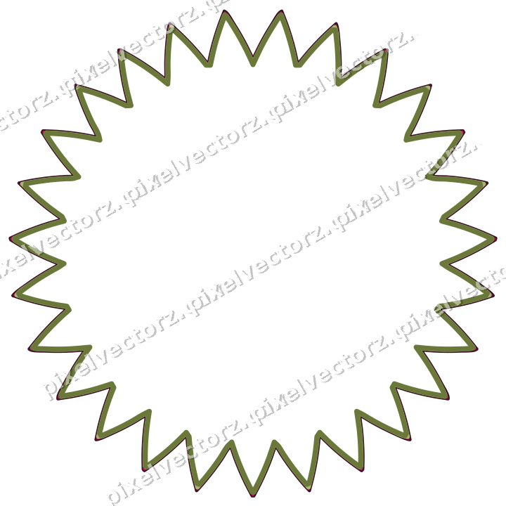 Decorative line art frame in lime and pink with oval and zigzag edge