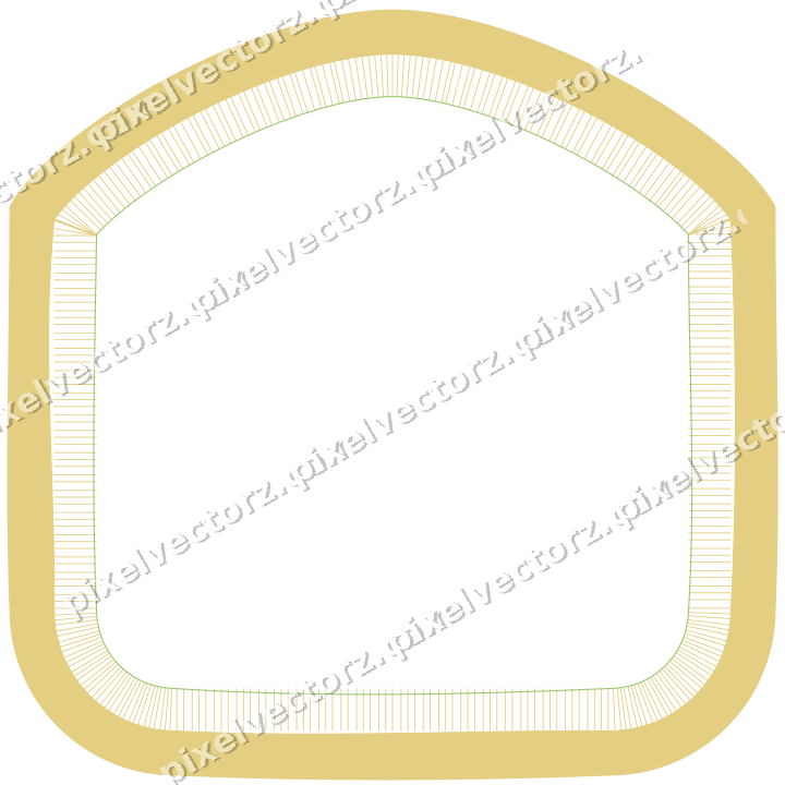 Decorative line art frame in lime and yellow with label plaque