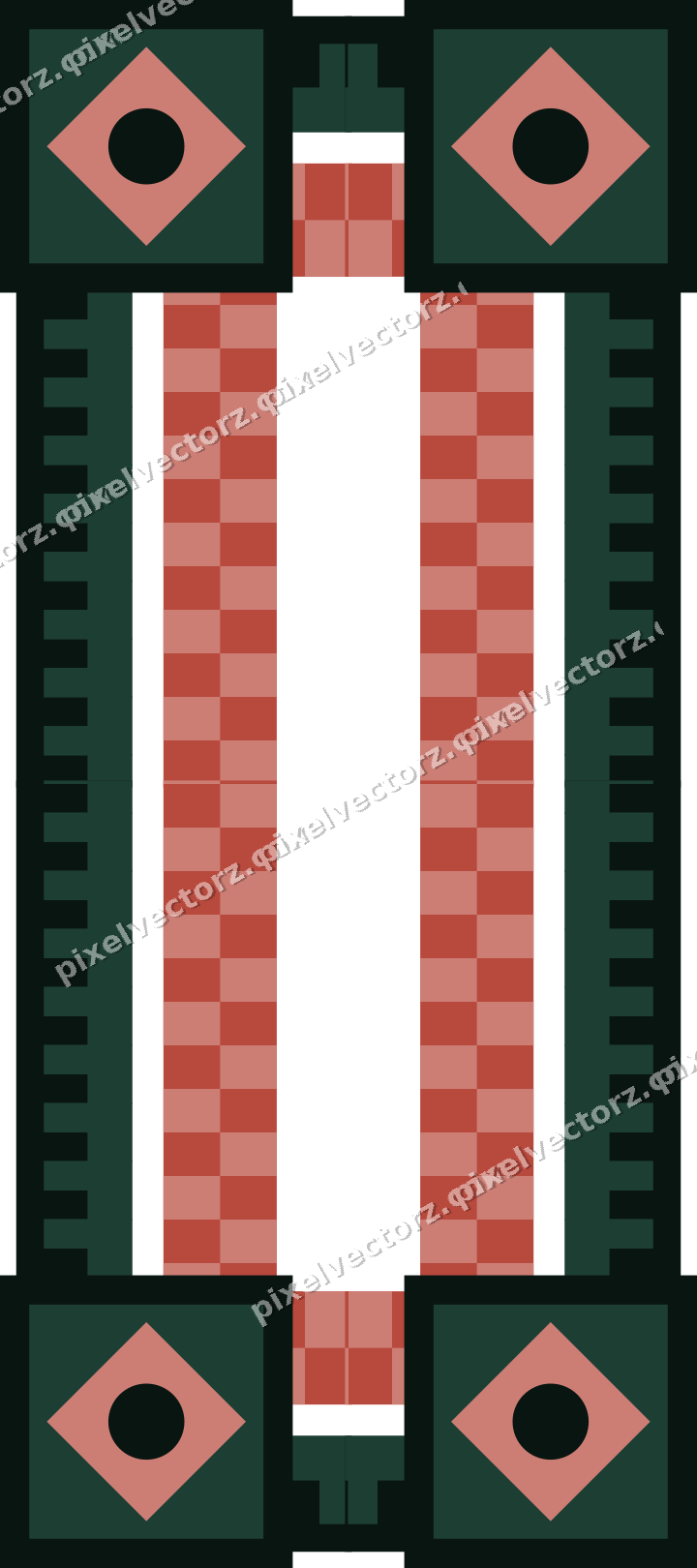 Decorative picture frame border in dark red with step band