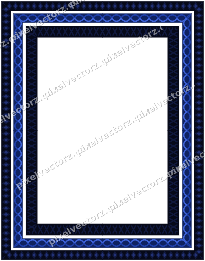 Decorative picture frame border in amber and blue with diamond band