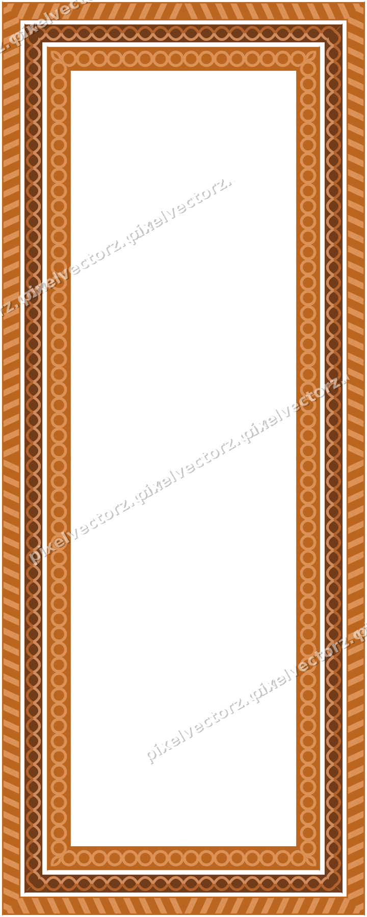 Decorative picture frame border in orange and teal with diagonal band