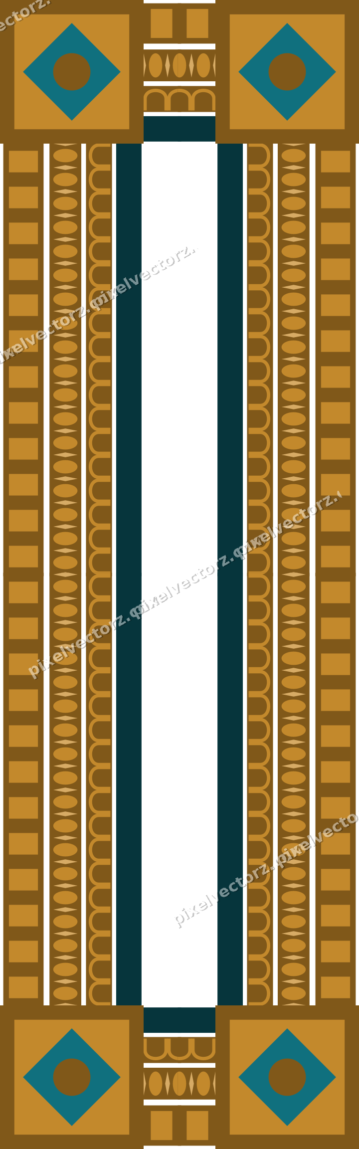 Decorative picture frame border in amber with arcade frieze