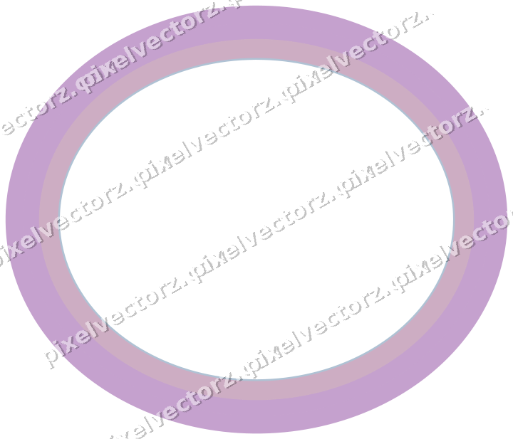 Decorative line art frame in purple and blue with oval and solid band