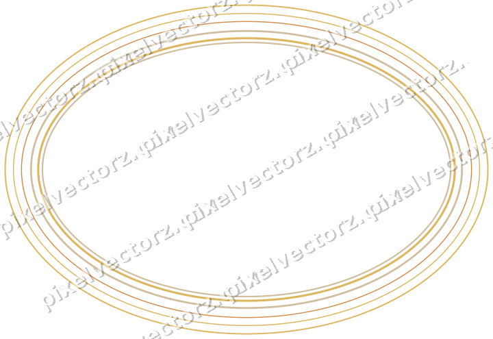 Decorative line art frame in orange and amber with oval