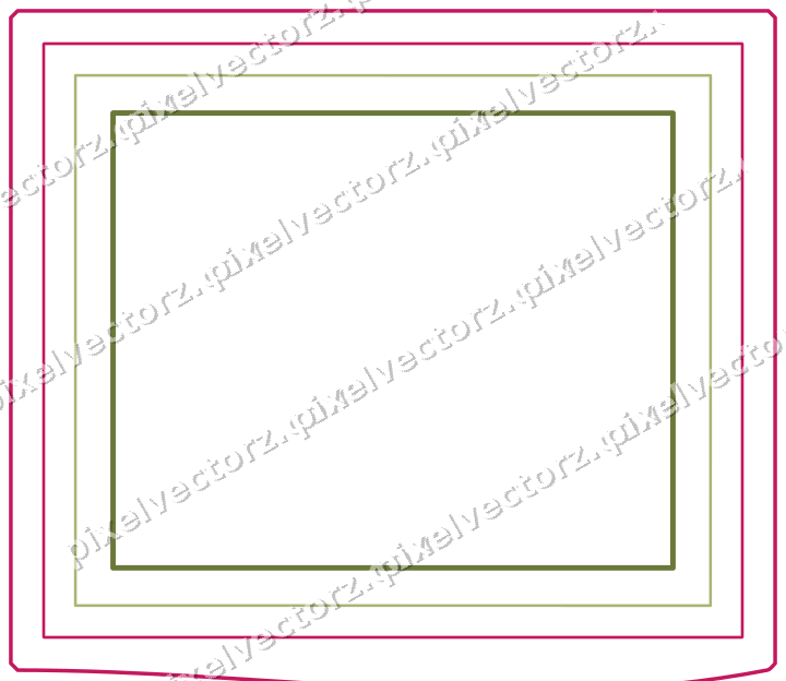 Decorative line art frame in lime and pink with label plaque