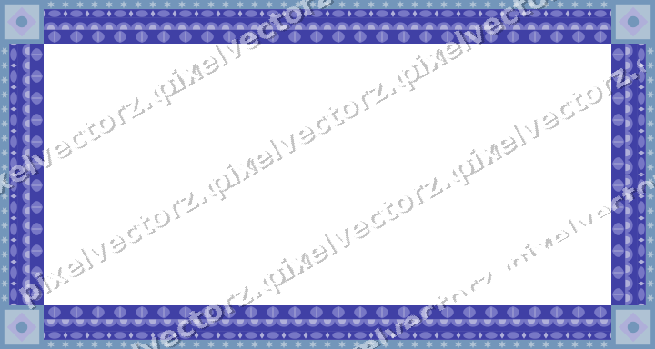 Decorative picture frame border in purple and blue with star band