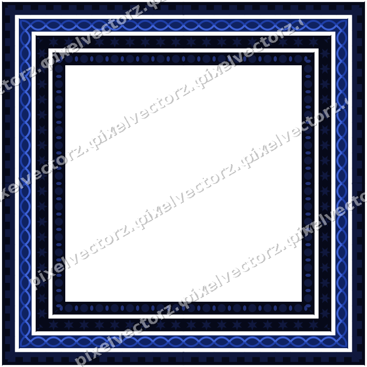 Decorative picture frame border in amber and blue with step band
