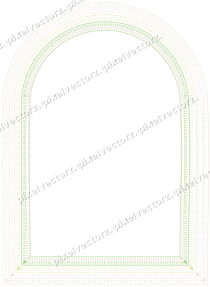 Decorative line art frame in lime and yellow with label plaque