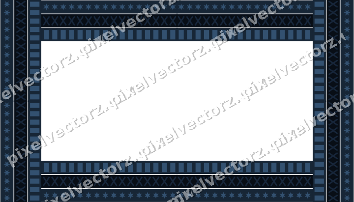 Decorative picture frame border in dark blue and orange with star band