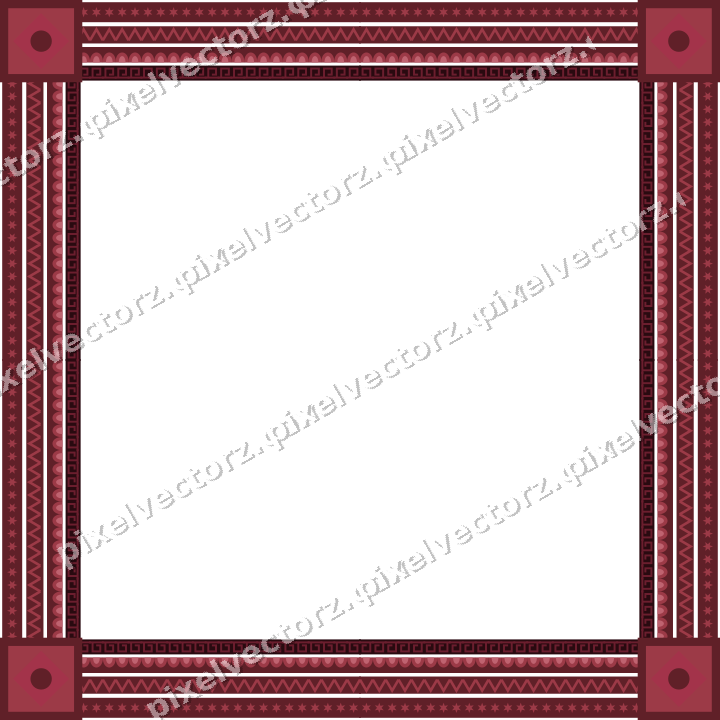 Decorative picture frame border in dark pink and red with scale band
