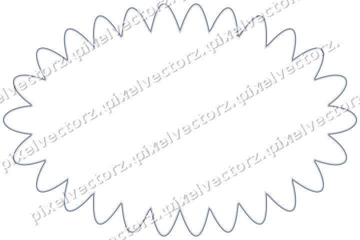 Decorative line art frame in dark blue and white with oval