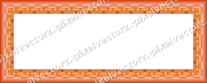 Decorative picture frame border in red and orange with egg and dart