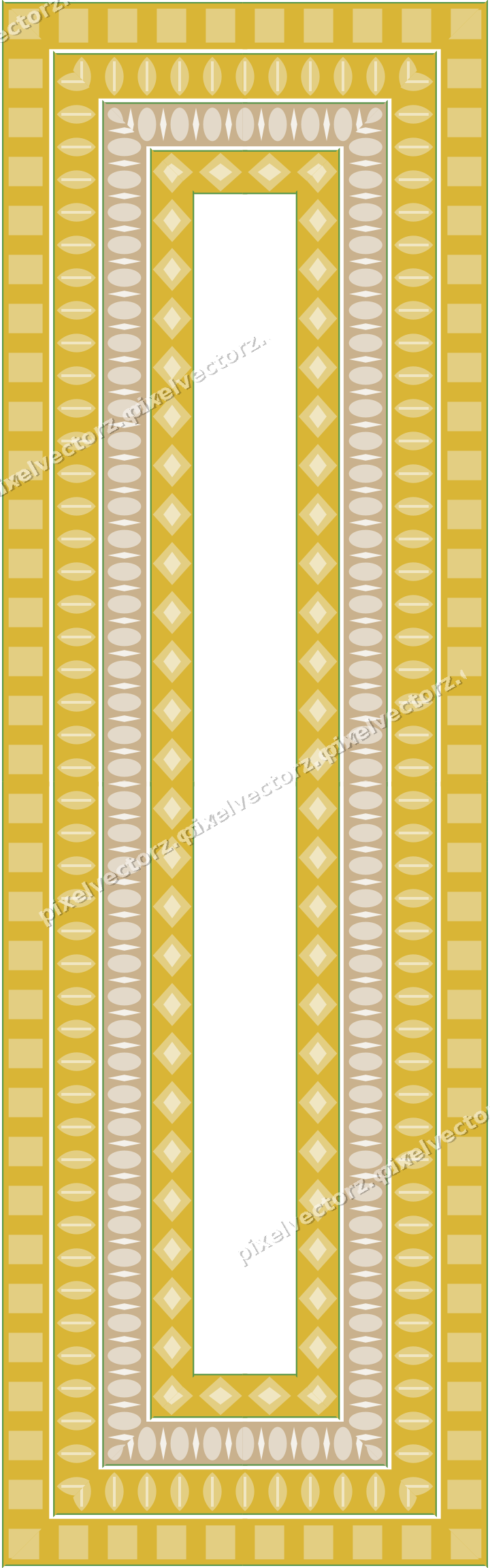 Decorative picture frame border in lime and yellow with egg and dart