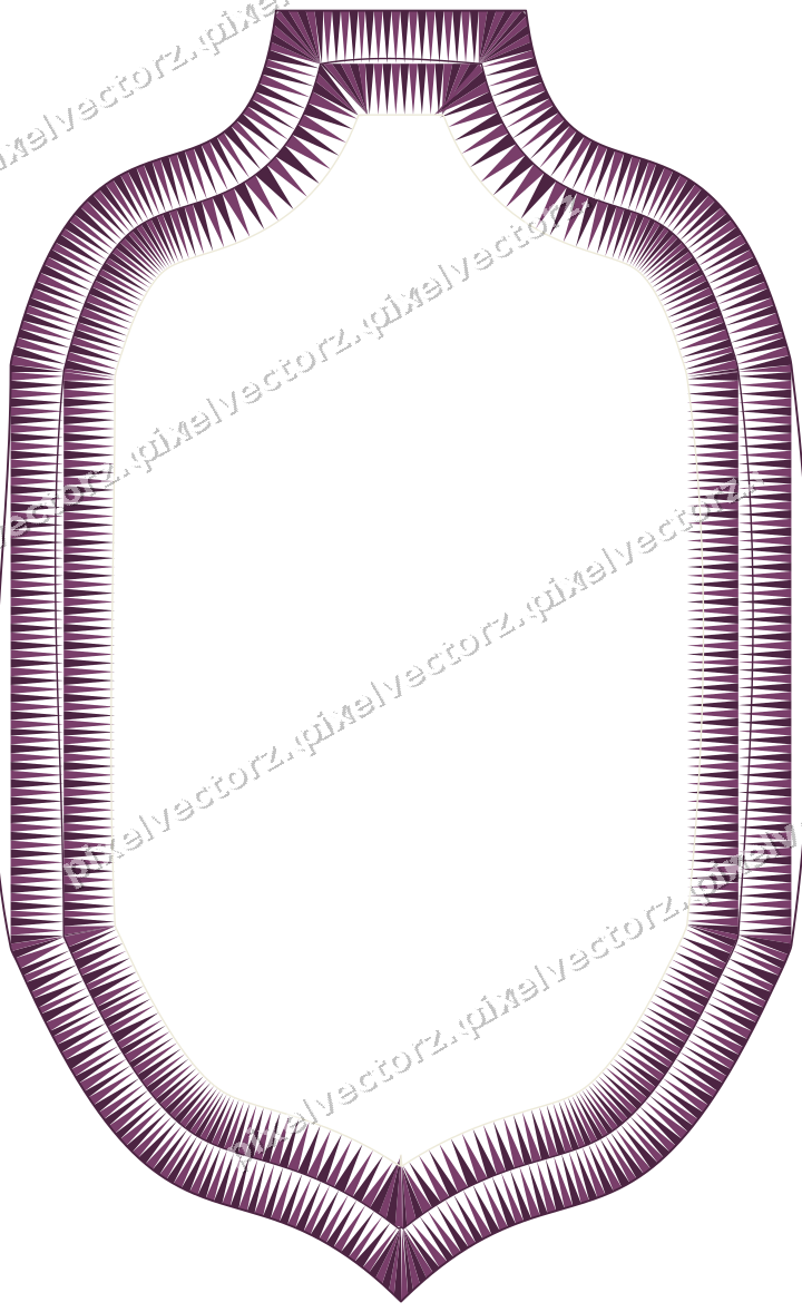 Decorative line art frame in dark magenta and lime with label plaque