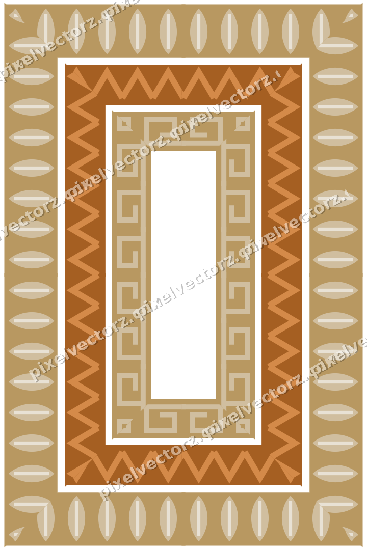 Decorative picture frame border in orange and amber with zigzag