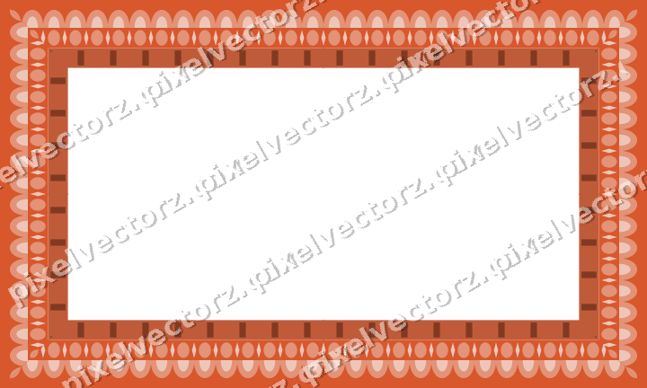 Decorative picture frame border in orange and cyan with egg and dart