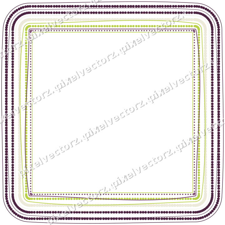 Decorative line art frame in dark magenta and lime with label plaque