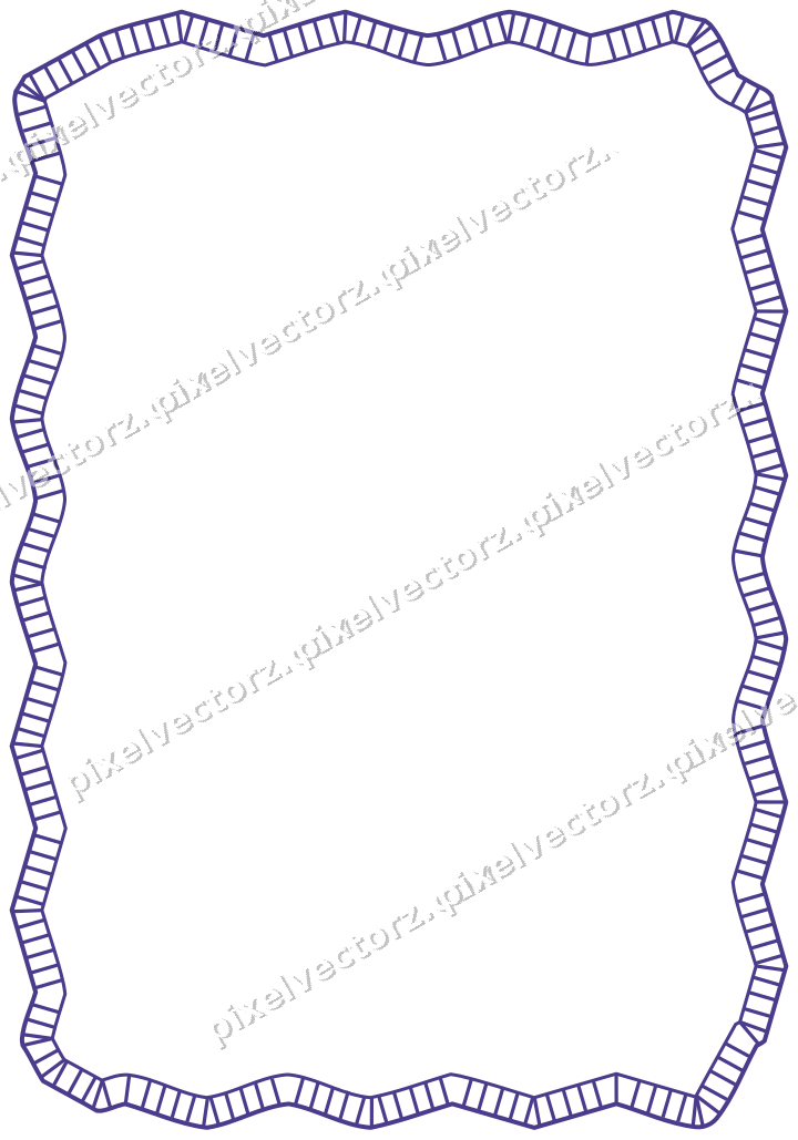 Decorative line art frame in orange and blue with label plaque