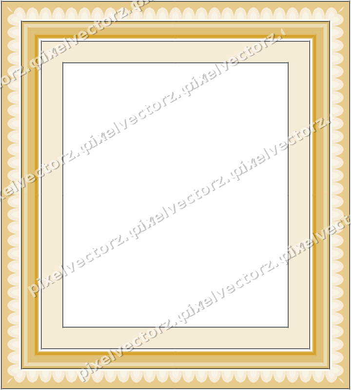Decorative picture frame border in dark blue and amber with scale band