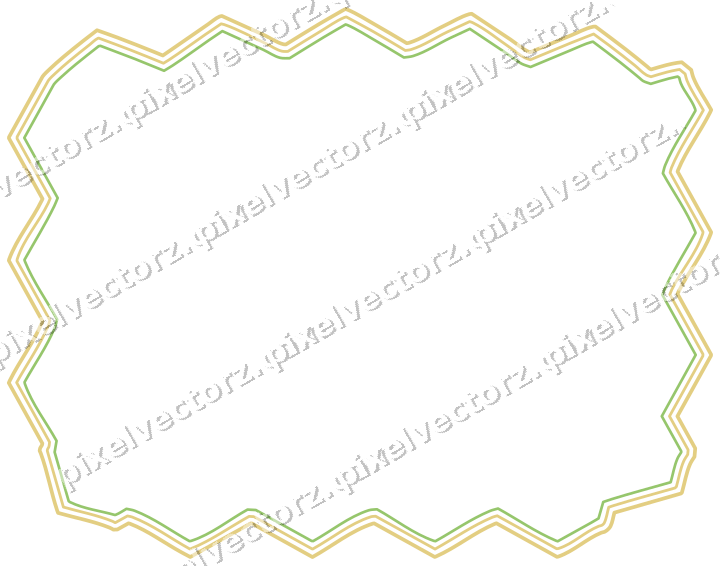 Decorative line art frame in lime and yellow with label plaque