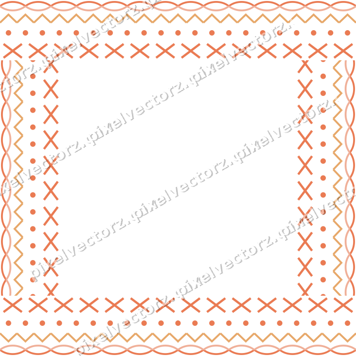 Decorative picture frame border in red and orange with zigzag