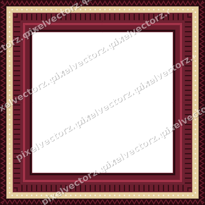 Decorative picture frame border in dark pink and red with zigzag