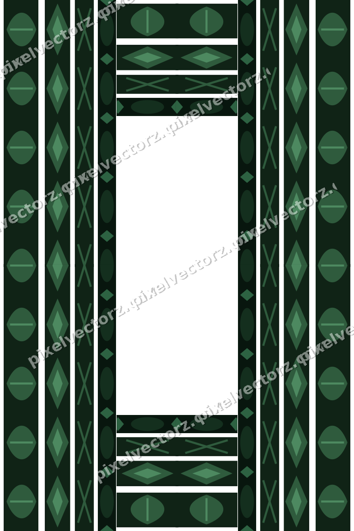 Decorative picture frame border in dark green with cross band
